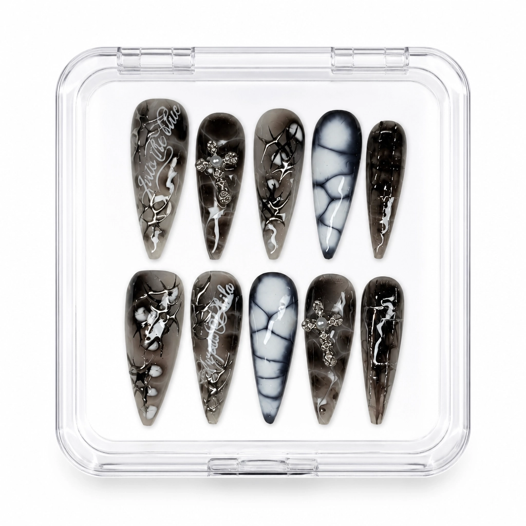 Press-on Nails Wholesale $14.90 Gothic Marble Grace by Yabe Vietnam
