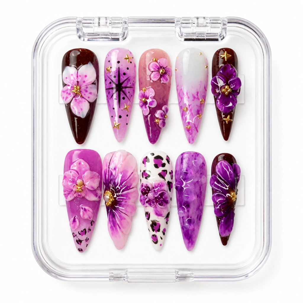 Press-on Nails Wholesale $14.90 Orchid Glamour by Yabe Vietnam