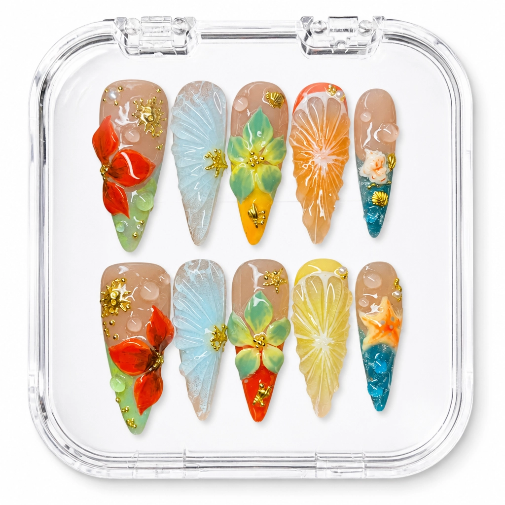 Press-on Nails Wholesale $14.90 Ocean Breeze Bliss by Yabe Vietnam