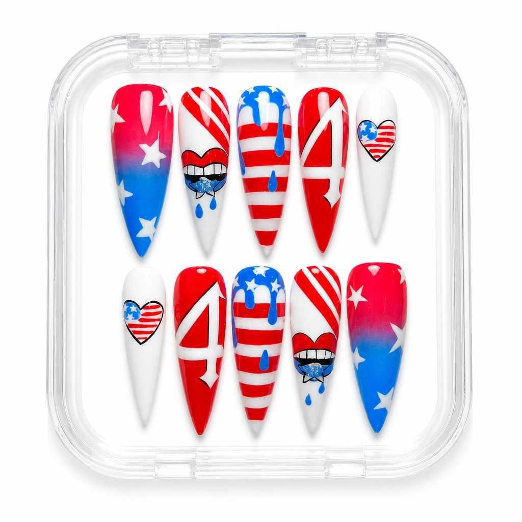 Press-on Nails Wholesale $14.90 Patriotic Pop by Yabe Vietnam