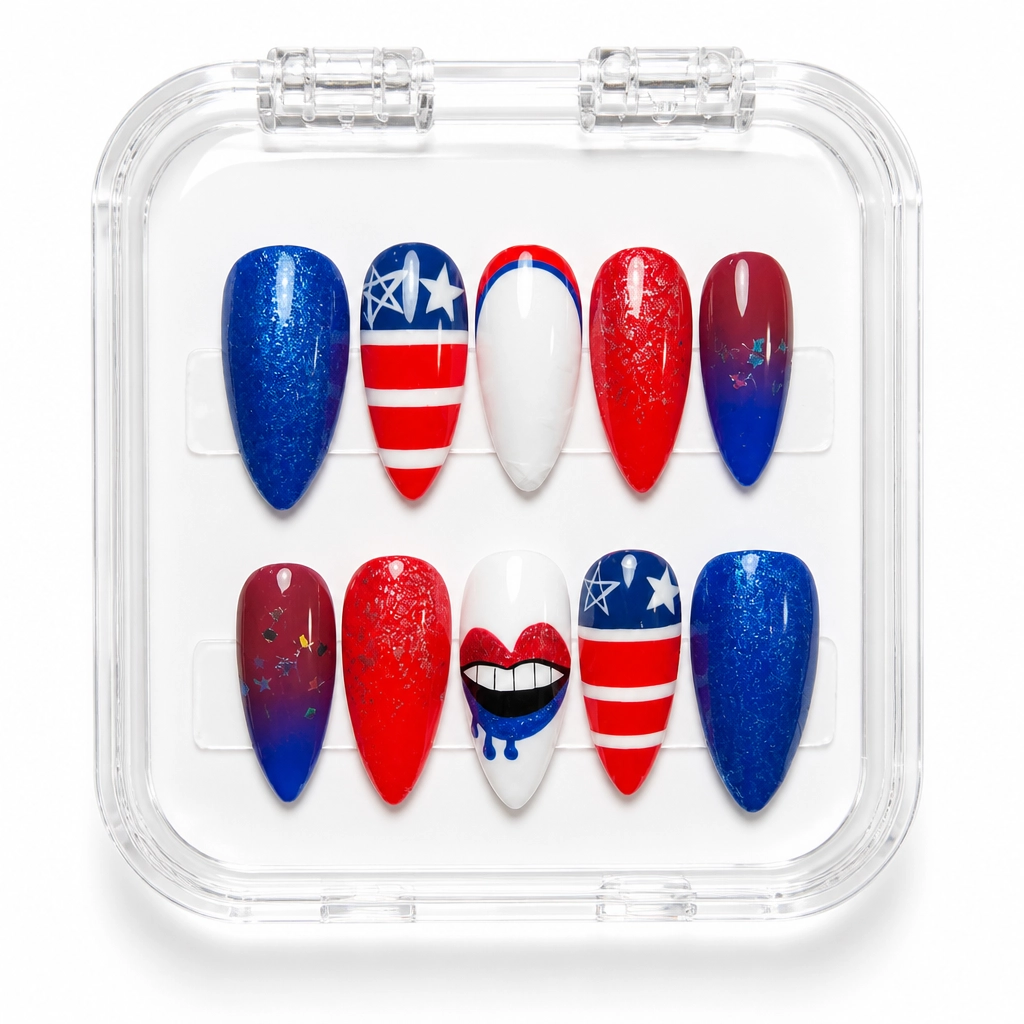 Press-on Nails Wholesale $14.90 Crimson Lip Spark by Yabe Vietnam