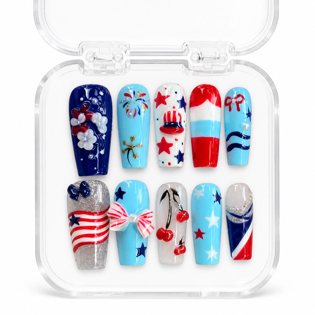 Press-on Nails Wholesale $14.90 Patriotic Glam by Yabe Vietnam