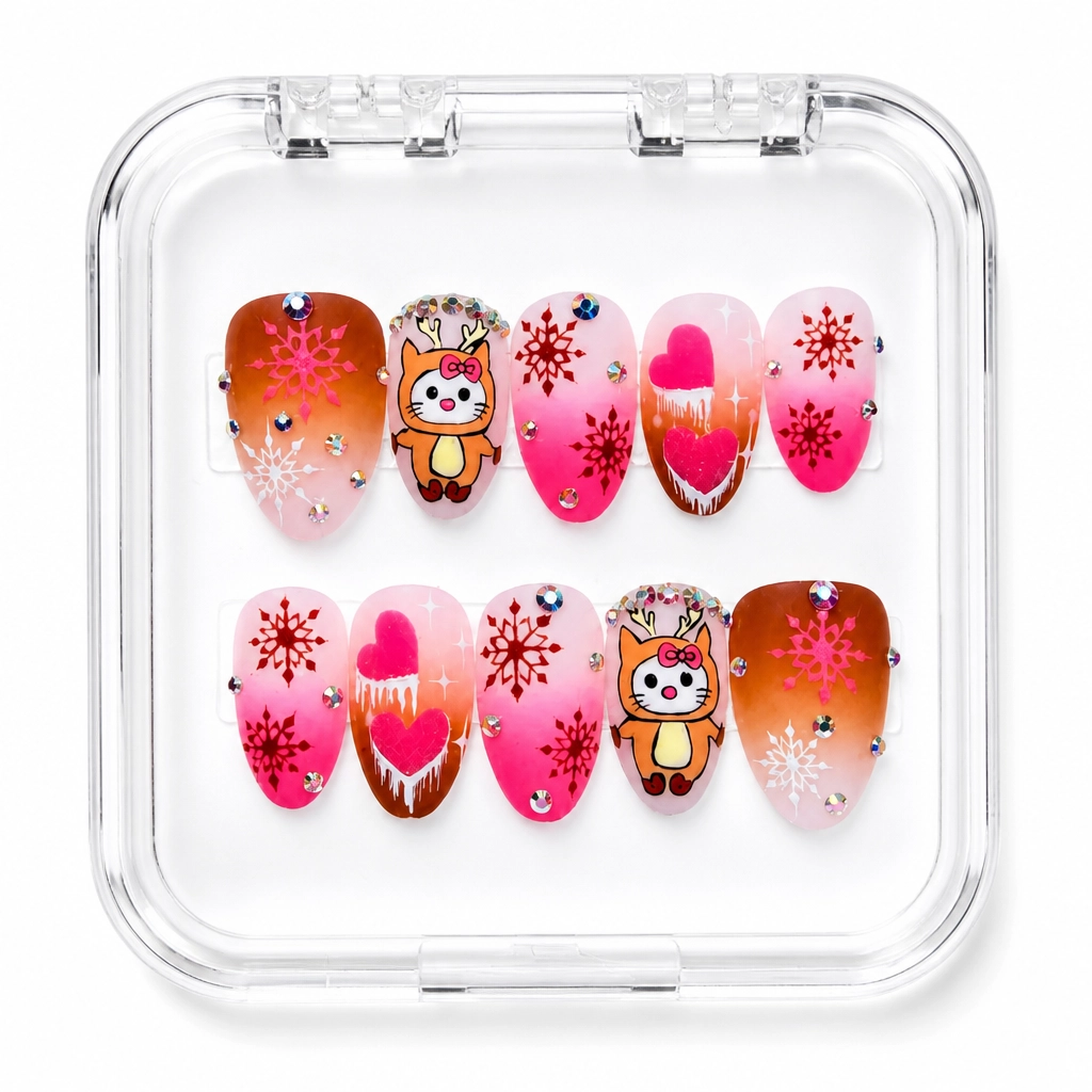 Press-on Nails Wholesale $14.90 Reindeer Delight by Yabe Vietnam