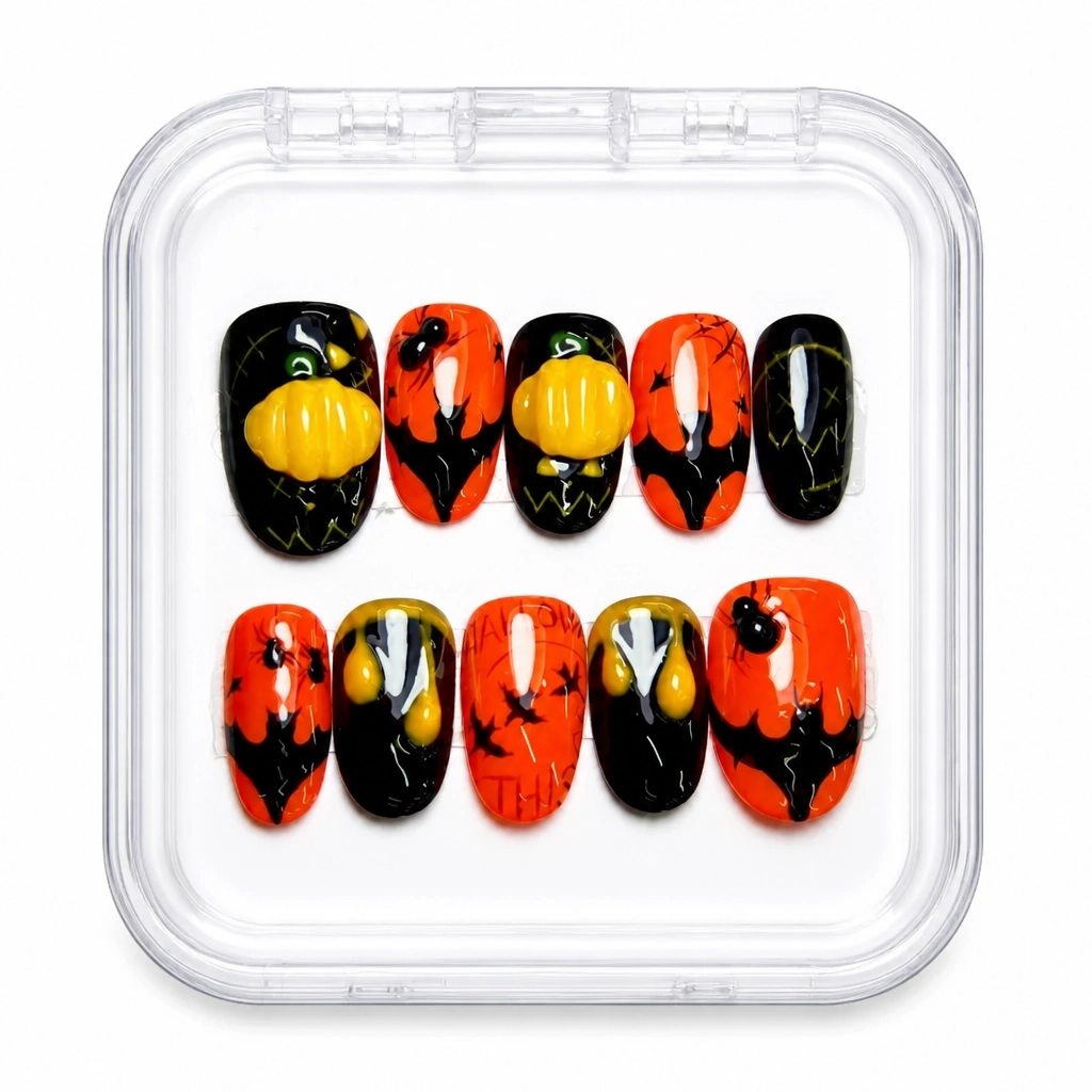 Press-on Nails Wholesale $14.90 Pumpkin Prowess by Yabe Vietnam
