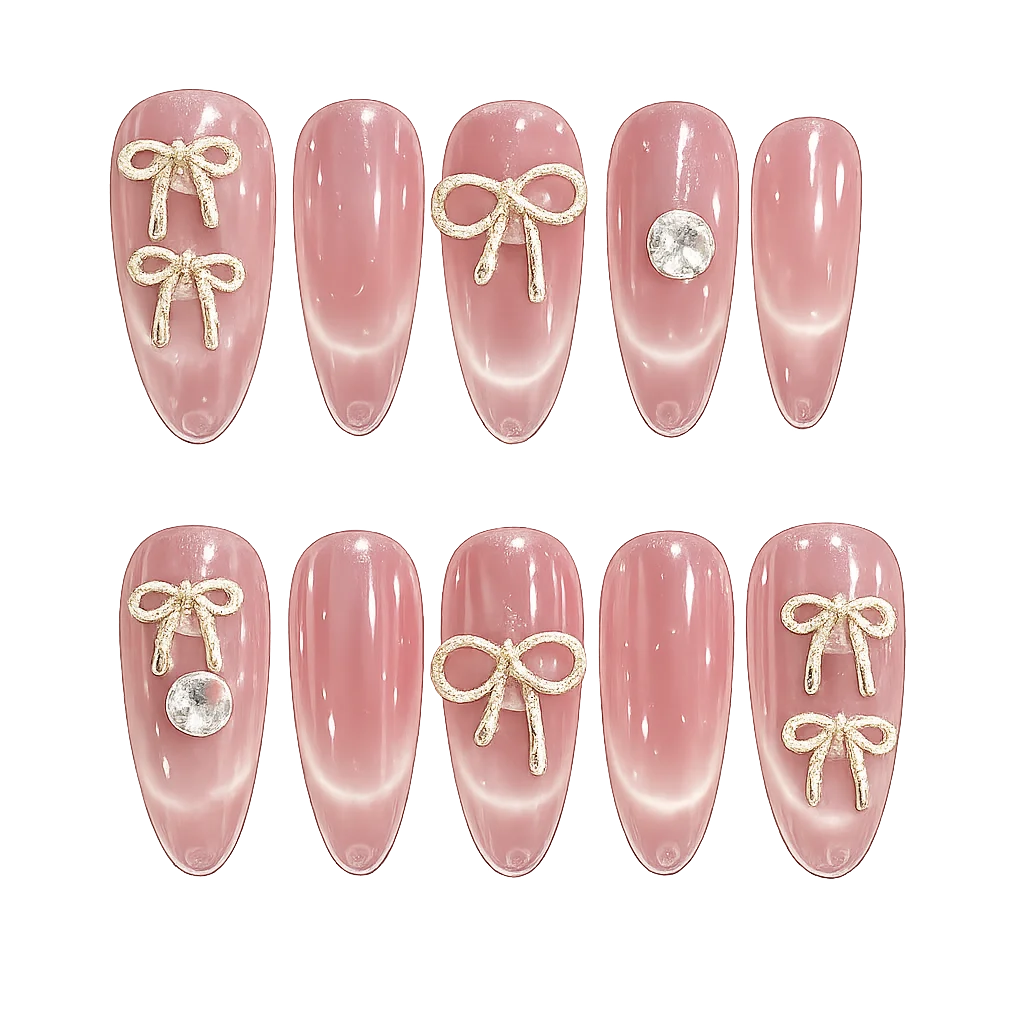 Press-on Nails Wholesale $3.90 Rosy Ribbons by Yabe Vietnam