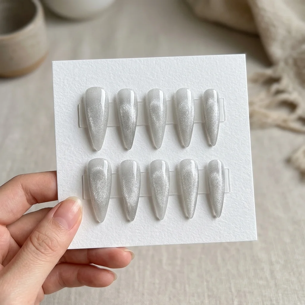 Press-on Nails Wholesale $1.90 Silver Glow by Yabe Vietnam