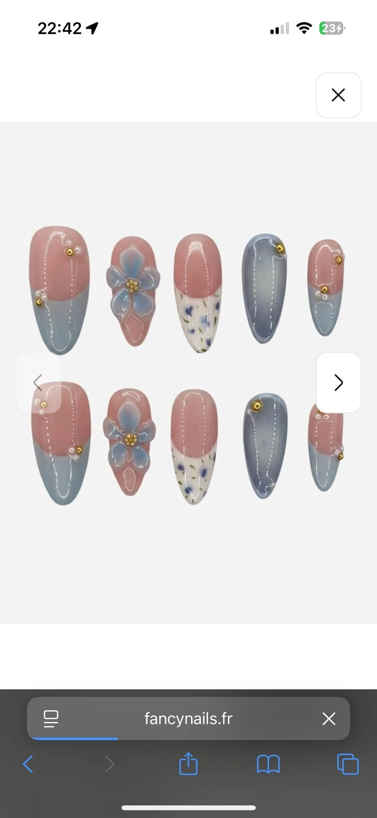 Press-on Nails Wholesale $10.00 Blossom Elegance by Yabe Vietnam